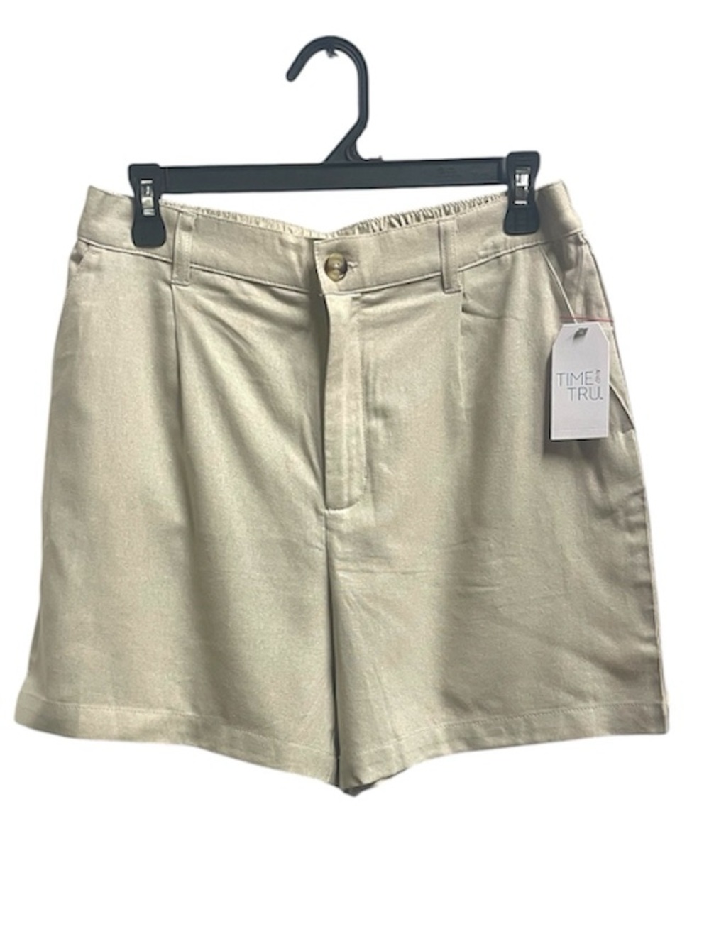 Time and Tru Light Beige Linen Shorts